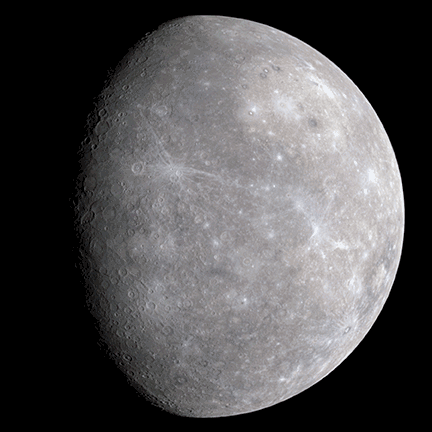 Mercúrio observado pela sonda Messenger (ESA, 2008)