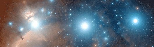As "Três Marias" da constelação do Orionte (ESO). 